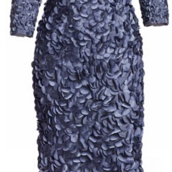 Theia Navy Pedal Long Sleeve Dress - Picture 4 of 4